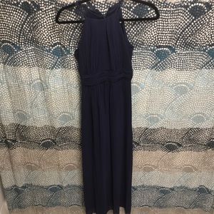Long, navy blue dress